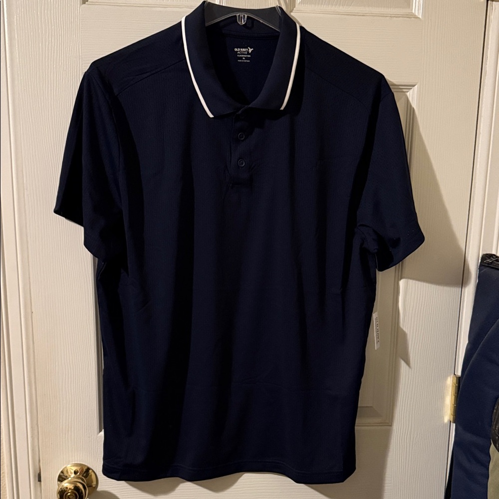 Old Navy Dark Blue Polo with White Trim